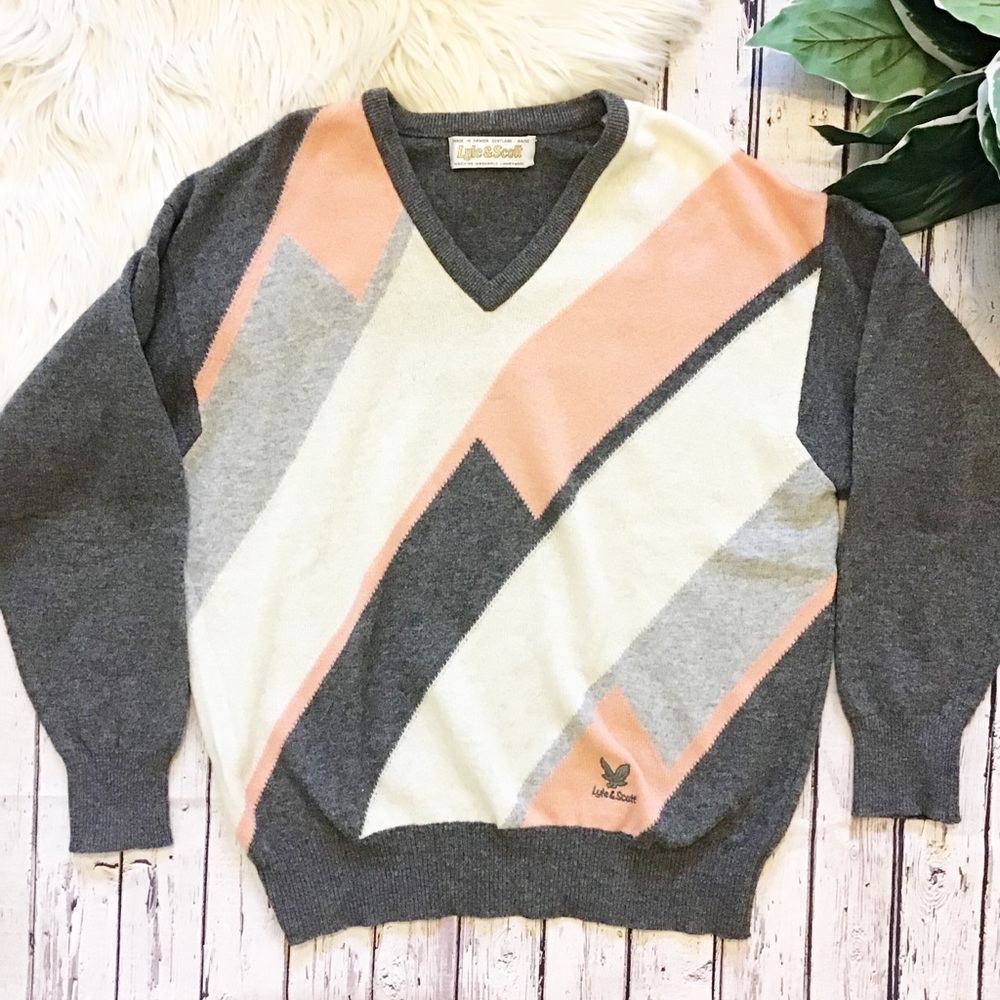 Lyle & Scott geometric wool sweater women’s large